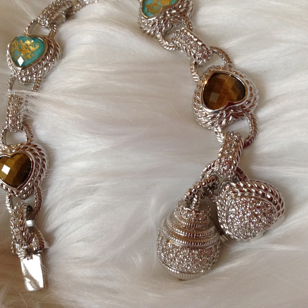NWOT Rare Judith Ripka Silver Gemstone & Diamoniqe Bracelet - Picture 13 of 16